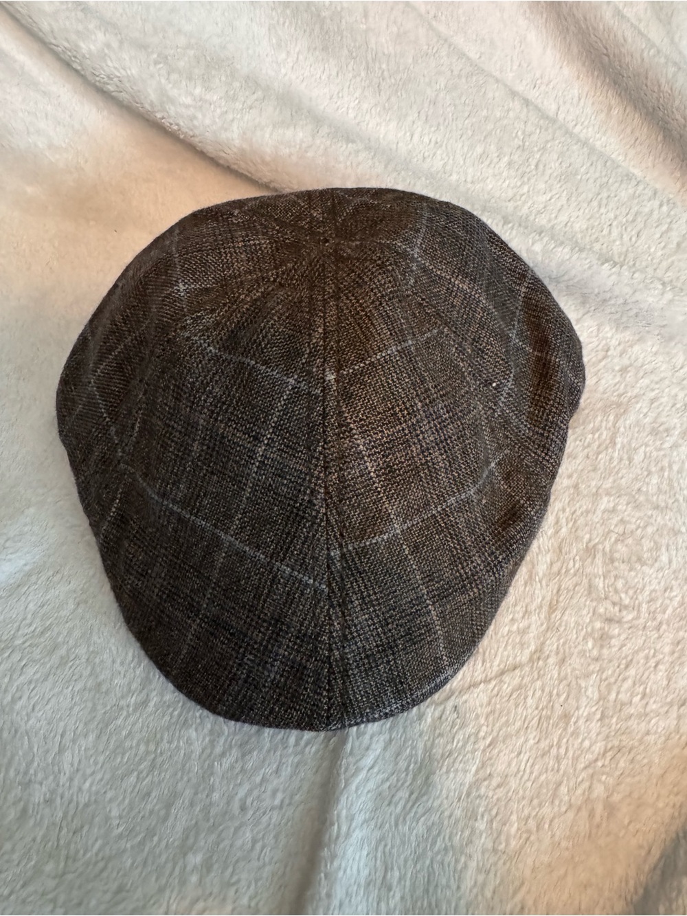 Classic Tweed Newsboy Cap - Charcoal Windowpane